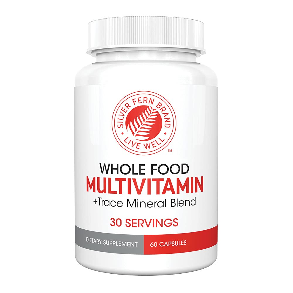 Silver Fern Whole Food Daily Multi Vitamine w/Trace Mineral Blend Supplement - 1 Fles - 60 Vegicaps - 30 Day Supply - Natural, Non-GMO, Vegan, Men's & Women's Multivitamine - Zero Synthetics