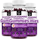 Glucosamine Chondroitin Gummies met MSM & Vlierbessen Extra sterkte Mobiliteit en flexibiliteit Ondersteuning, Antioxidant Immune Supplement voor volwassenen, mannen & vrouwen - 60 Chondroitin Gummies (3 Pack)