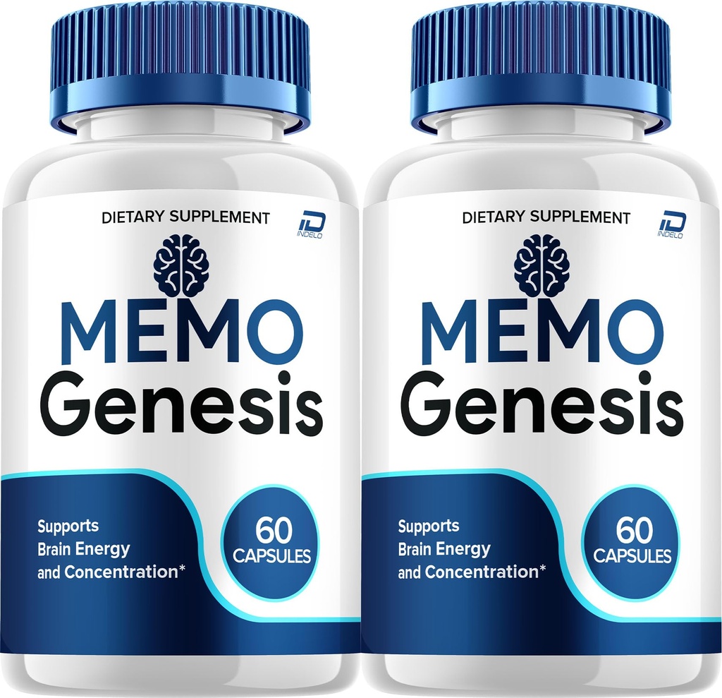 Memo Genesis Supplement Capsules – MemoGenesis Natural Blend Formula Focus Memory Support and Reviews (2 Pack – 120 Capsules)