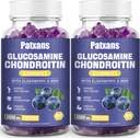 2 Packs 3000MG Glucosamine Chondroitin Gummies - Extra sterkte Joint Health & MSM Vlierberry Natural Joint Support Supplement, Flexibiliteit, Antioxidant Immune Ondersteuning voor volwassenen, 120 Gummies.