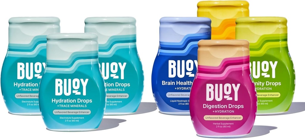 Buoy Electrolyte Drops Variety Pack Bundle 280 Servers Geen Suiker, Geen Zoetstoffen 