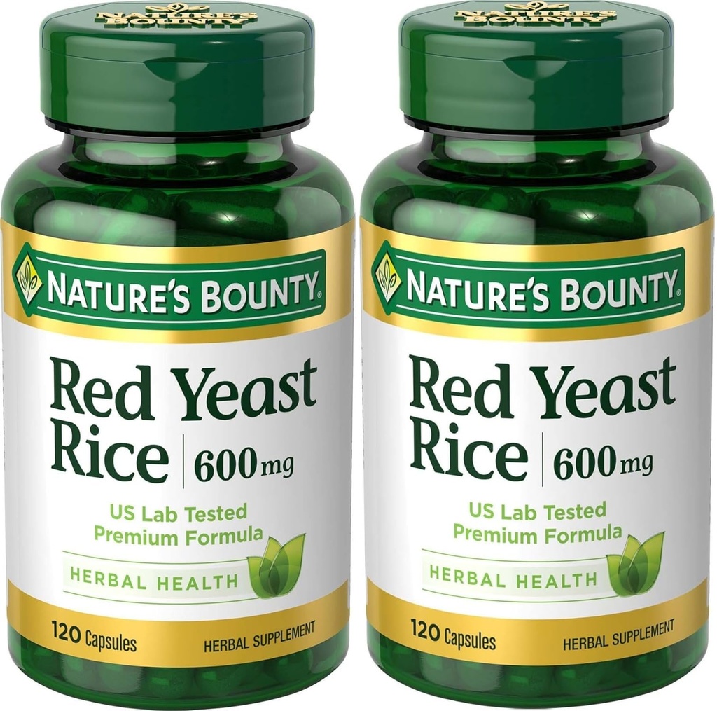 Nature's Bounty Red Gist Rice 600mg 120 Capsules (verpakking van 2)