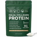 Halal Collagen Protein Powder - Pure Halal Collagen Peptides Grass Fed Organic Hydrolyzed Powder, Skin Glows | Joints Support | Gut Support, Non GMO, Sugar Free, Unflavoured, 30 Servings