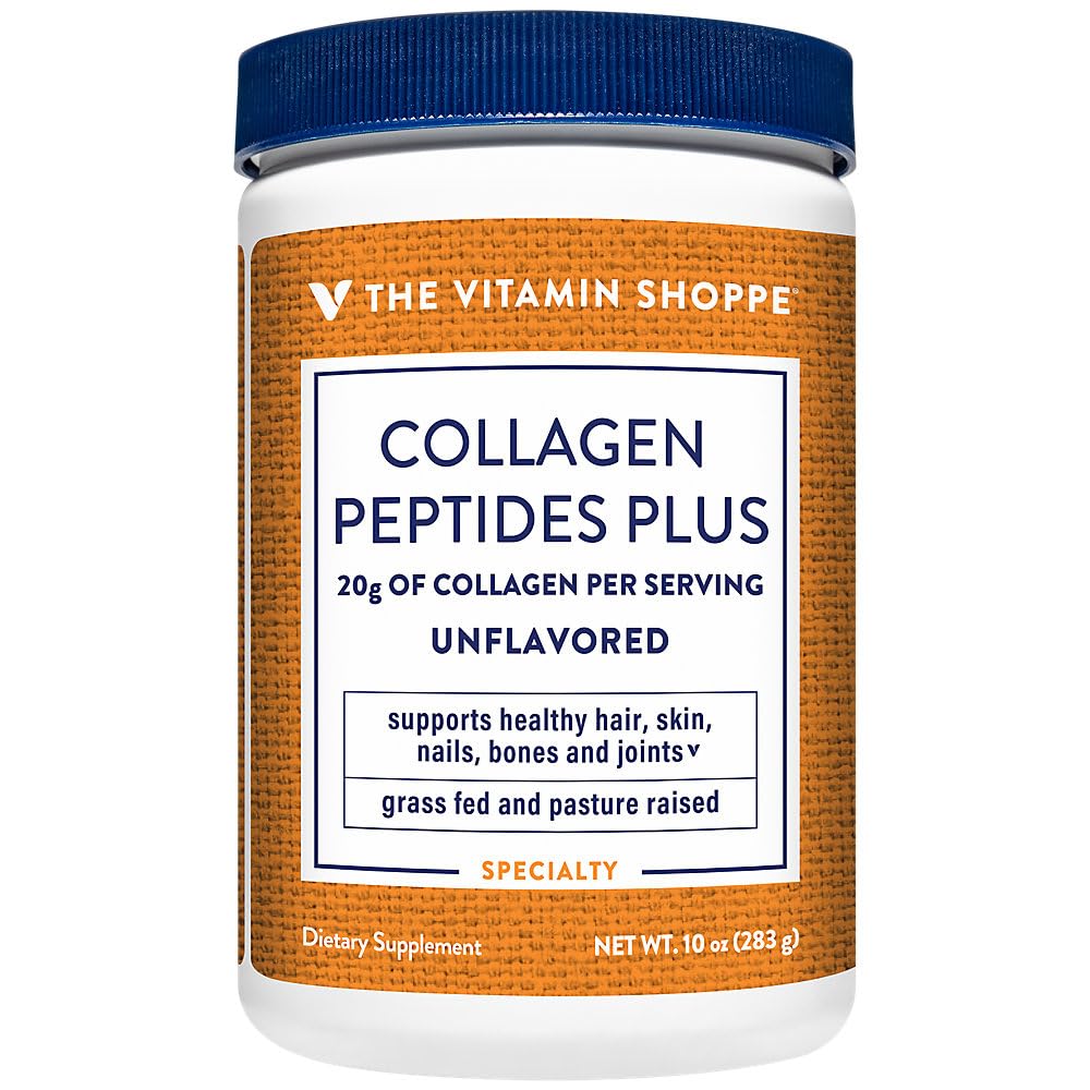 The Vitamin Shoppe Collagen Peptides - Skin Elasticity, Joint Health & Hair Support, Hydrolyzed Collagen