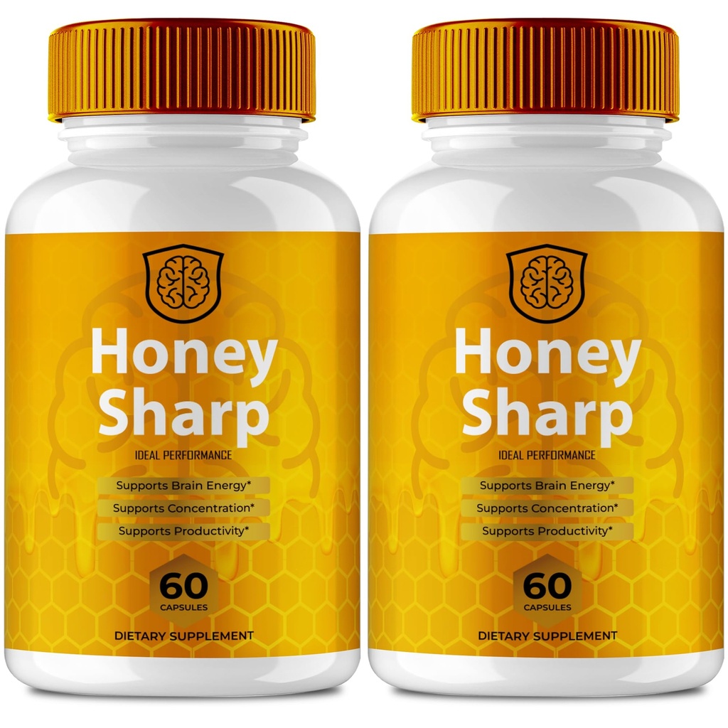 Honey Sharp Capsules, HoneySharp Supplement for Memory and Clarity Support Pills - Maximum Strength, Advanced Formula Nootropic Pills, All Natural Honey Sharp Official Support Reviews (2 Pack)