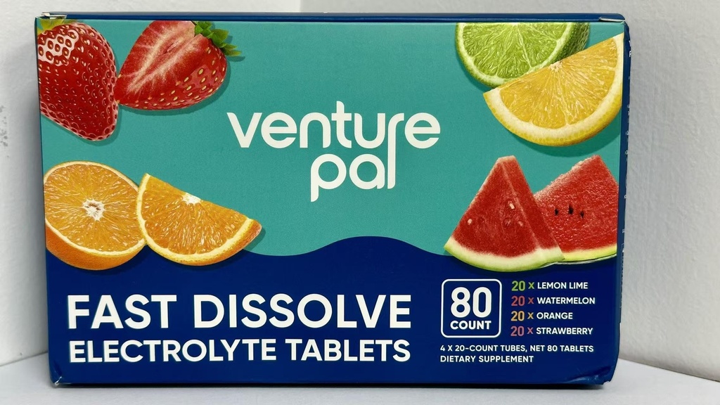 Venture Pal Chewable Electrolyte Tablets 80 Count,Fast-Dissolve Sugar-Free Stick Salt Tablets,Gluten Free – Variety Pack for Rapid Hydration, Outdoor Running, Hiking