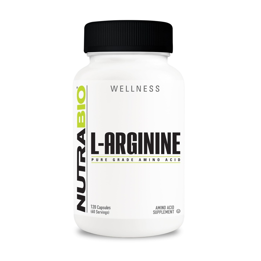 NutraBio L-Arginine Supplement, 750mg 