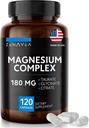 Triple Magnesium Complex Supplement (120 Vegan Capsules) - 180mg Magnesium Glycinate Taurate en Citrate - Calm Magnesium Complex Supplementen