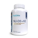 NuEthix Formuleringen NU-D3 + K2 - Vitamine D3 en K2 5000 ie - Verpakt met Reishi Mushroom, Magnesium, & Zink - 60ct, 60 Servers - Made in USA Products Only