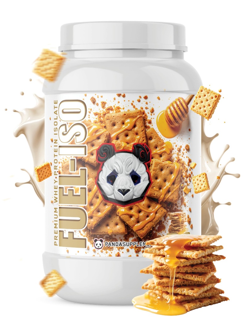 Underground Bio Labs Panda Supps - Panda Fuel ISO Premium 100% Whey Protein Isolate for Men and Women with 25g Protein and 0g Sugar (Toasted Honey Grahams) (25 Servings)