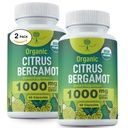 Organic Citrus Bergamot Supplement - Only USDA, Cardiologist Formulated with 200+ Scientific Studies -1000mg - Patented Extract, Heart, Cholesterol, Lipid - Italian Bergamot High Polyphenols 60caps x2