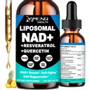 NAD Supplement, Liposomal NAD Nicotinamide Riboside Resveratrol 900mg Quercetion, TMG, Vitamine B3, Hoge Potency NAD Plus Liquid Supplement voor celregenerator, levensduur, energie, anti-aging, Focus