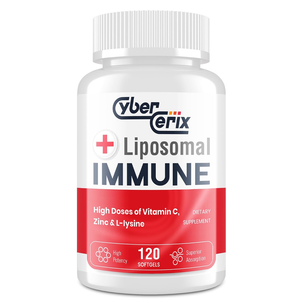 Advanced Liposomal Immune Supplement, Complex with L-Lysine 1.500mg, Vitaminen, Mineralen & Kruidenextracten, Uitgebreide dagelijkse wellness Blend for Men & Women - 120 Capsules