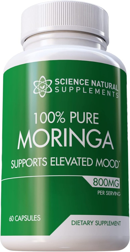 Moringa Capsules (60 telling) - Moringa Powder Capsules verpakt met essentiële vitamines en antioxidanten - Moringa Capsule for Brain Support - Moringa Leaf Capsules