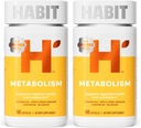 Gewoonte Metabolisme Supplement 2 Pack (120 capsules) - Ondersteunt Digestieve Gezondheid & Metabolisme, Vitamine B12, Selenium, Chroom, Apple Cider Vinegar, Vegan, Non-GMO