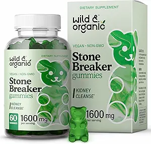 Wild & Organic Chanca Piedra Stone Breaker Gummies 1600mg - Nierreiniging Detox & Gallblader Ondersteuning - Nierstenen Oplosser w/Chanca Piedra Herb - 60 Vegan Gummies