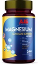 AJS Magnesium Glycinate 400mg, Magnesium Glycinate 246 Tablets, Gluten-Free, Non-GMO Supplements, Dietary Magnesium Supplement with Organic Coating, Supports Your Well-Being, 4 Months