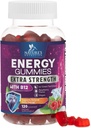Energie Gummies 1000mcg - met vitamine B12, Groene Thee Natuurlijke Cafeïne Ondersteuning, Dagelijkse Energie Gummies - Delicious Berry Smaak B12 Kauwbare Oefening Supplement voor hardlopen Fietsen & Sporten - 120 Kauwen