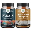 Bundle of para-X Herbal Gut Health Supplement - Immune Support with Black Walnut Wormwood & Cloves and Advanced Lion's Mane Mushroom Supplement with Reishi Chaga Maitake & Shiitake for Brain Health