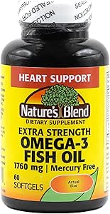 Huile de poisson de mélange de la nature 1760 mg Oméga 3 Extra Strength - 60 Softgels