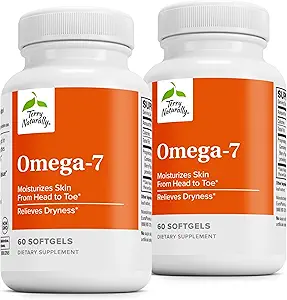 Terry Naturally Omega-7 - Dieetsupplement met essentiële vetzuren - Voedingssupplement ter ondersteuning van de huidgezondheid met Sea Buckthorn, Berry Pulp & Seed Oil - 60 Softgels (pakket van 2)