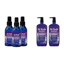 Dr Teal's Sleep Spray with Melatonin & Essential Oil Blend, 6 fl oz (Pack of 3) & Sleep Blend Body Wash with Pure Epsom Salt, Melatonin & Essential Oil Blend, 24 fl oz (Pack of 2)