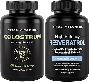 Vitale vitamines Colostrum Capsules met Vitamine C, Zink + Resveratrol Capsules