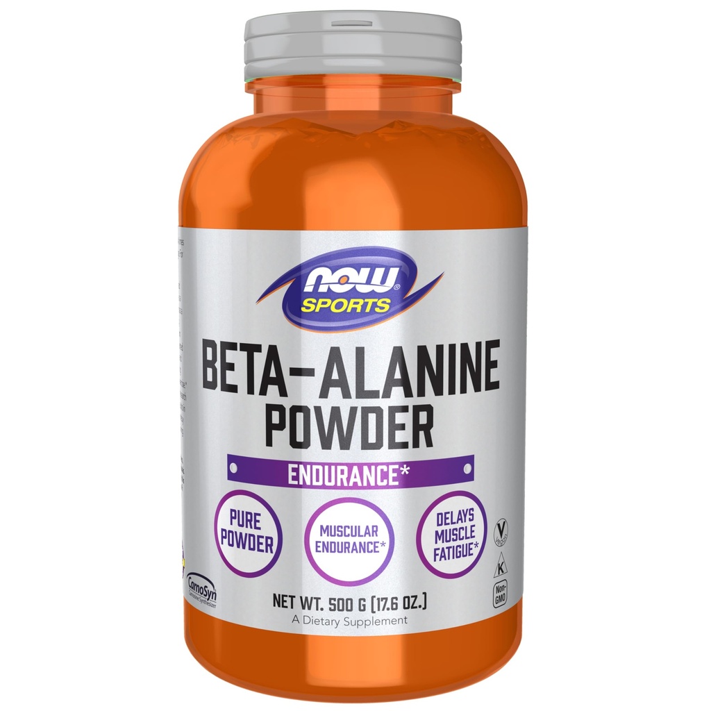NOW Foods Sports Nutrition, Beta-Alanine Pure Powder 2000 mg, Muscular Endurance*, 500 Gram