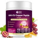 GHK-CU Peptide Supplement Softgels, Premium 6-in-1 GHK CU Copper Peptides w. Marine Collagen Hyaluronic Acid Biotin for Anti-Aging, Skin Hair Growth Support, Liposomal for Bioavailability丨Women Men