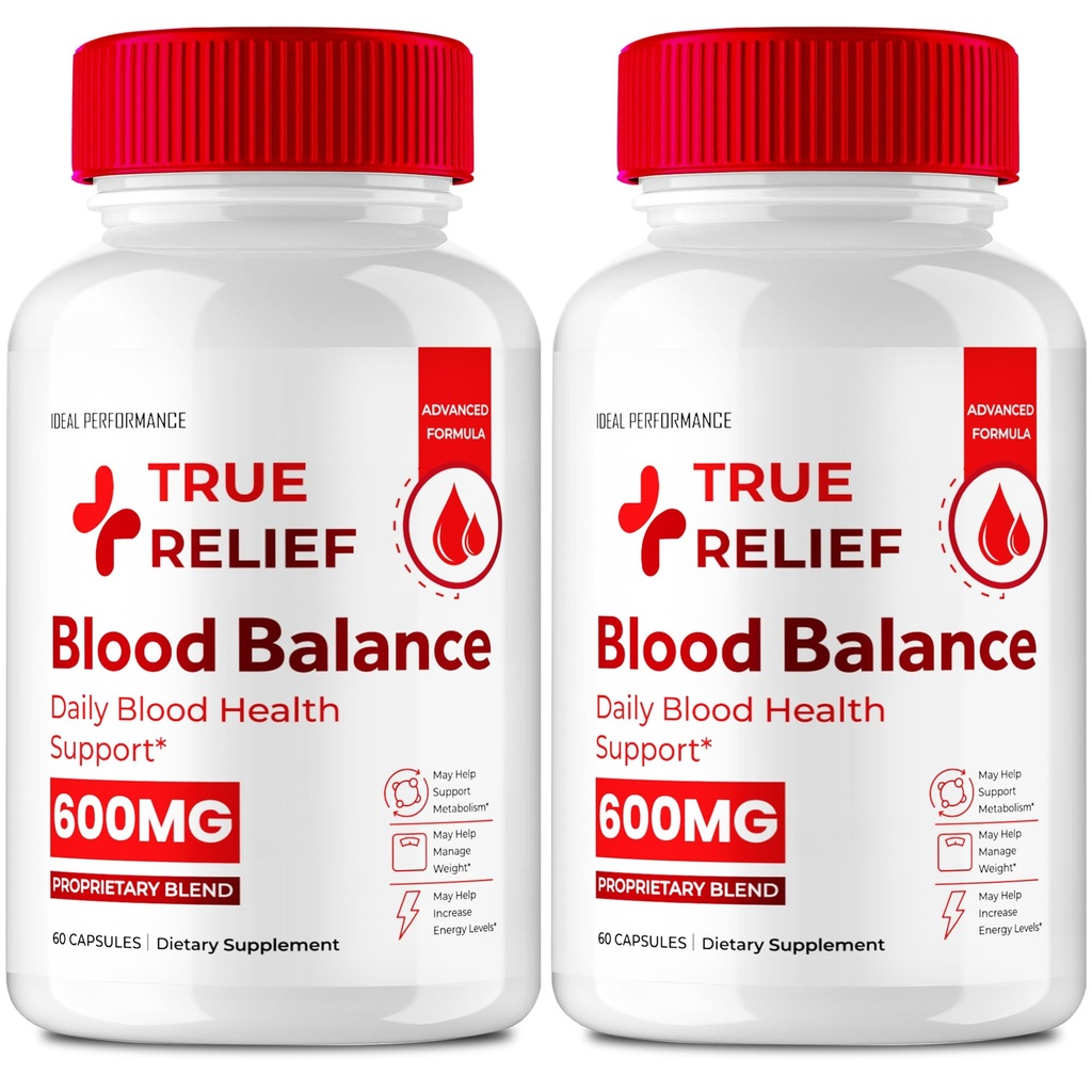 True Relief Blood Balance Supplement, True Relief Glyco Support Blood Balance Capsules - Maximum Strength, All Natural Healthy Circulation & Stable Levels, TrueRelief Pills Reviews (2 Pack)