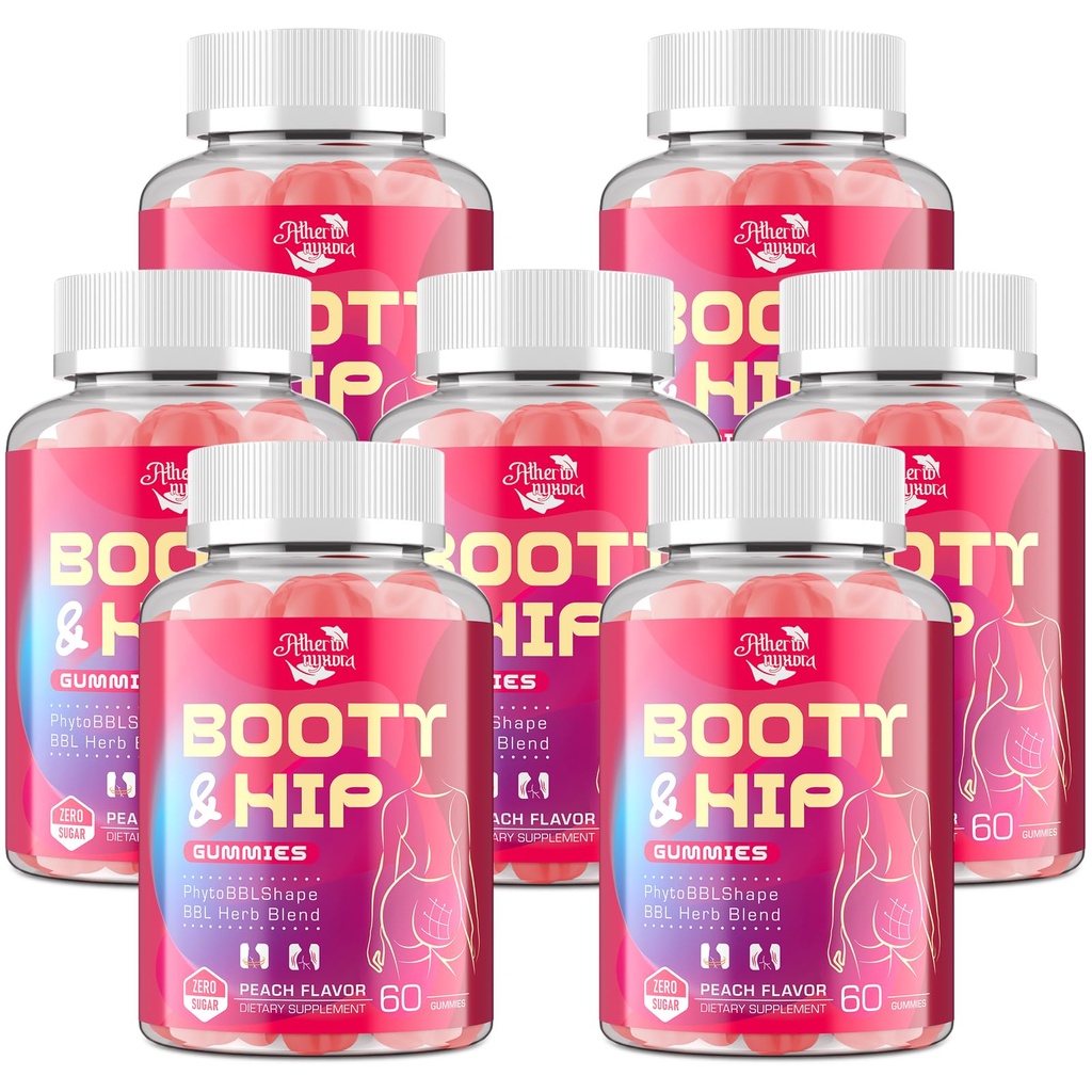 Booty Gummies for Women - BBL Gummies for Butt & Hip Growth - Herbal Blend with Aguaje, Fenugreek, Kwao Krua, Wild Yam, Blessed Thistle, Vitamin C & Zinc - Delicious Peach Flavor(360