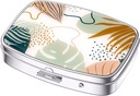 Nipichsha pil Box, kleine pil geval voor portemonnee & Pocket, leuke reis medicijnen Organisator, draagbare geneeskunde container houder om vitamines te houden, medicijnen, visolie & supplementen, Boho bladeren