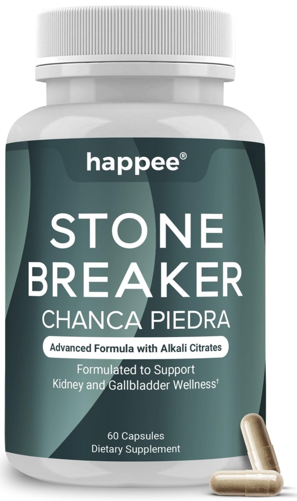 Chanca Piedra Stone Breaker Nettoyage du rein et de la vésicule – Désolateur de la pierre rénale et soutien du passage - Phyllanthus Niruri à haute puissance avec Magnésium, Potassium et Mélange à base de plantes - 60 Capsules
