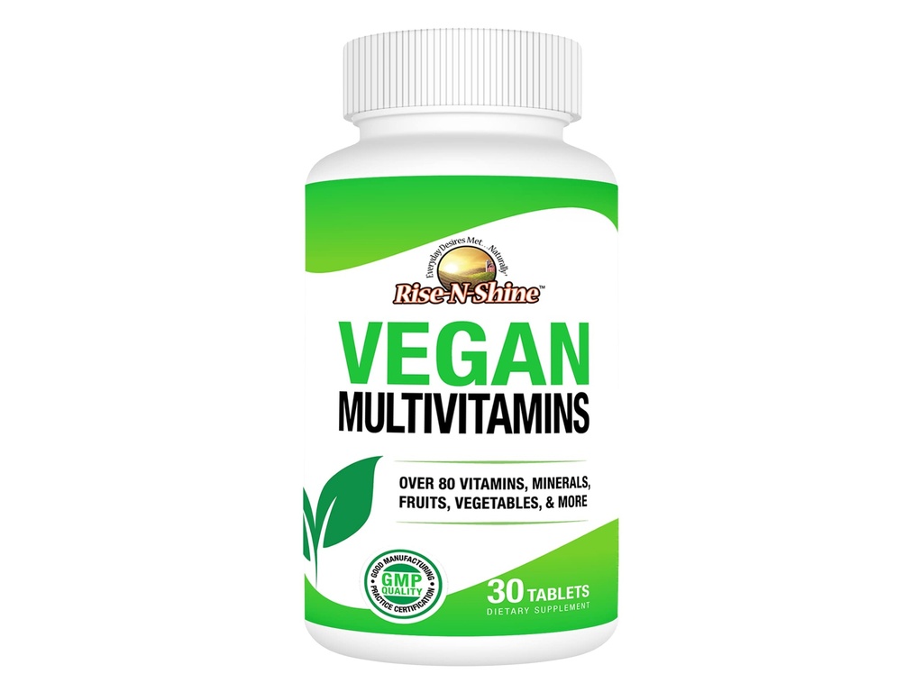 Multivitamines Vegan Rise-N-Shine Multivitamines quotidiennes complètes et multiminérales pour les hommes et les femmes avec plus de 80 vitamines, minéraux, fruits, légumes et plus 30 comtes