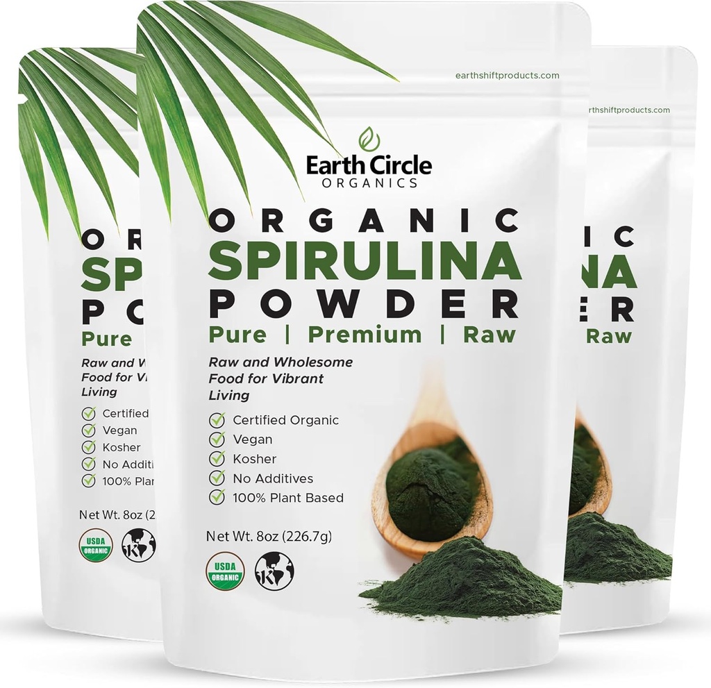 Earth Circle Organics Spirulina Powder, Kosher, Raw and Non-Ir › Pure Vegan Protein 