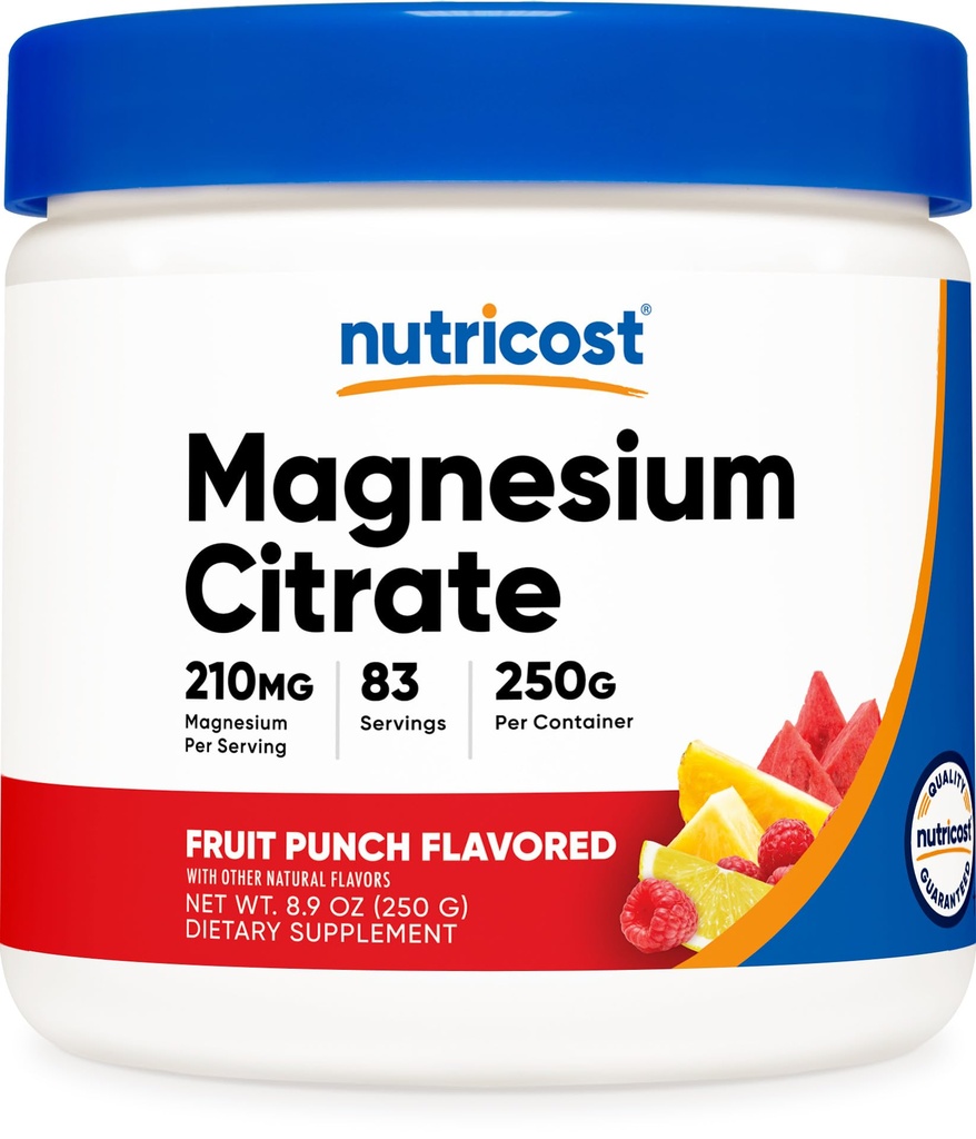 Nutricost Magnesium Citroenpoeder (Fruit Punch, 250 Gram)