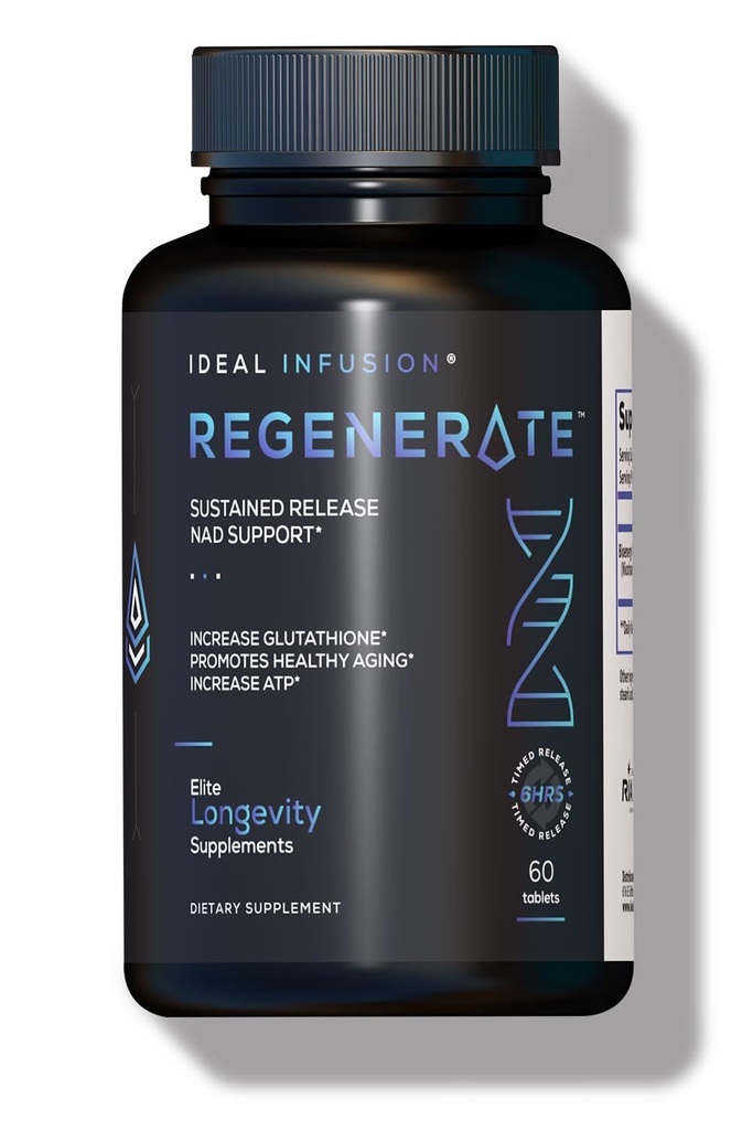 Aanhoudende Release Supplement regenereren voor NAD & NR Biosynthese, Boost ATP, NAD+, Glutathion: Cardiovasculair Health & Muscle Vitality (60 Servings) Vegan