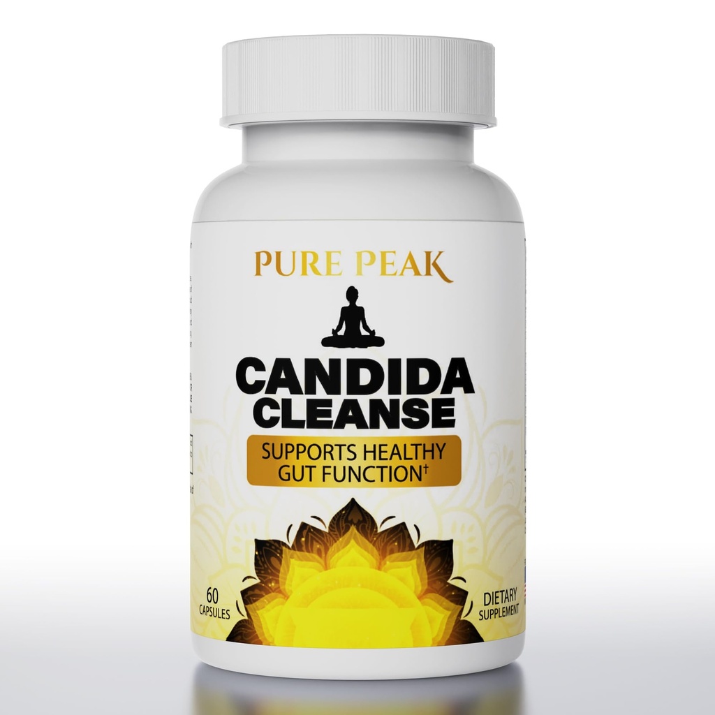 Candida Cleanse - Gut & Colon Support (60 Capsules) - pour les hommes et les femmes - Herbes naturelles pour la désintoxication intestinale - Feuille d'origan, Wormwood, noix noires, acide caprylique