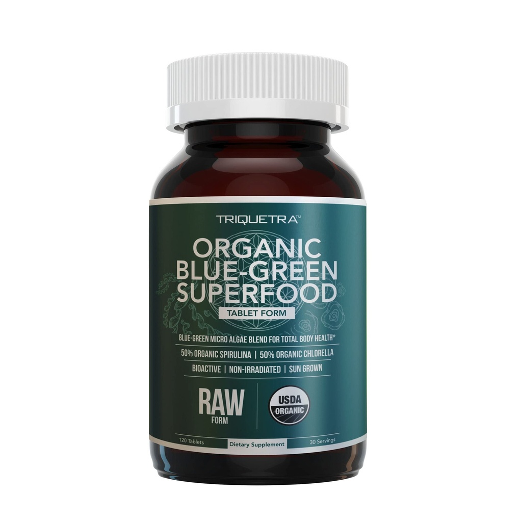 Organische Spirulina & Chlorella Tabletten 4 Organische Certificaten, Raw, Non-Ir .. 50/50 Blue Green Algen Blend 