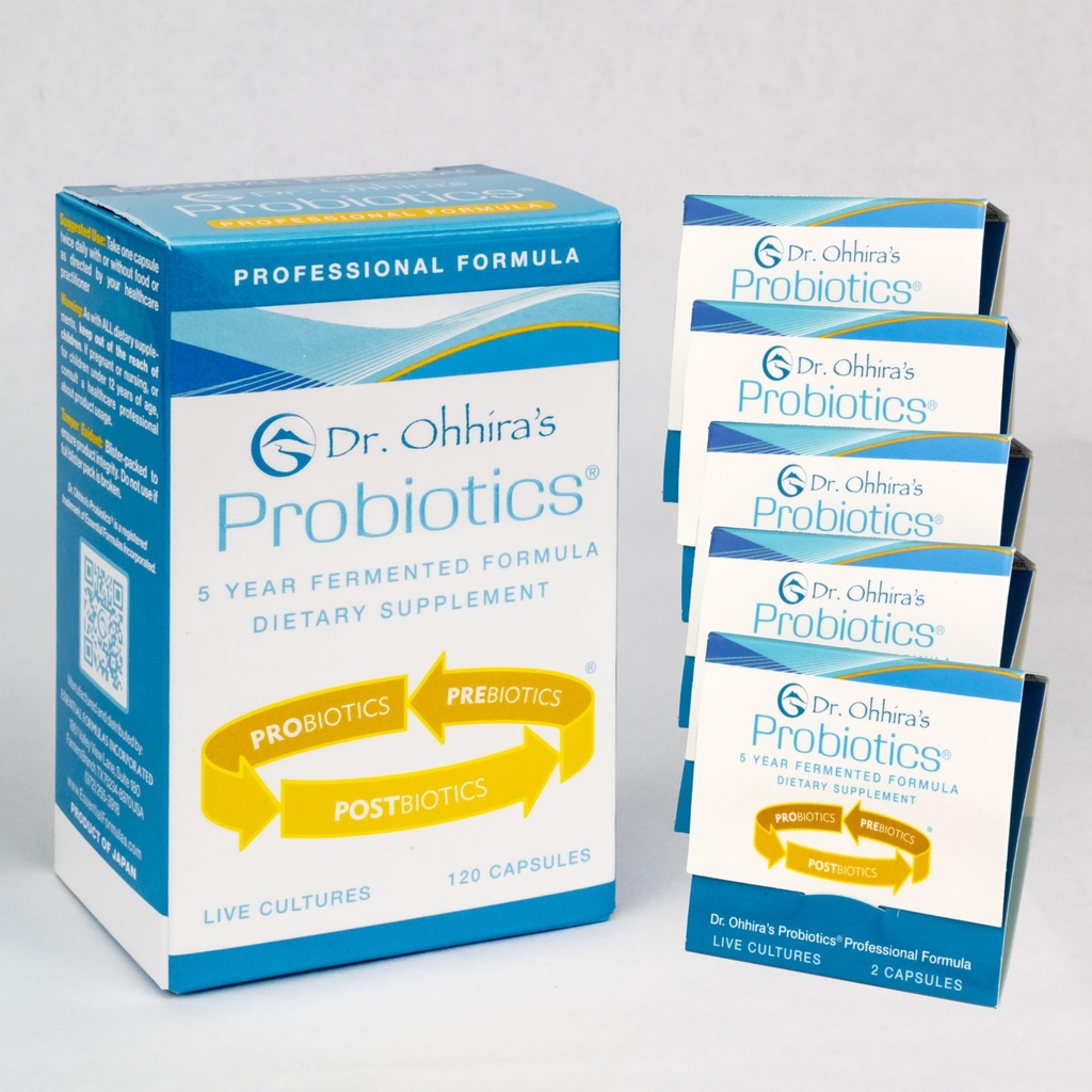 Dr. Ohhira's Probiotica Professionele Formule - 120 Capsules met Bonus 5 Reisgrootte Monsters (10 Capsules Bonus)