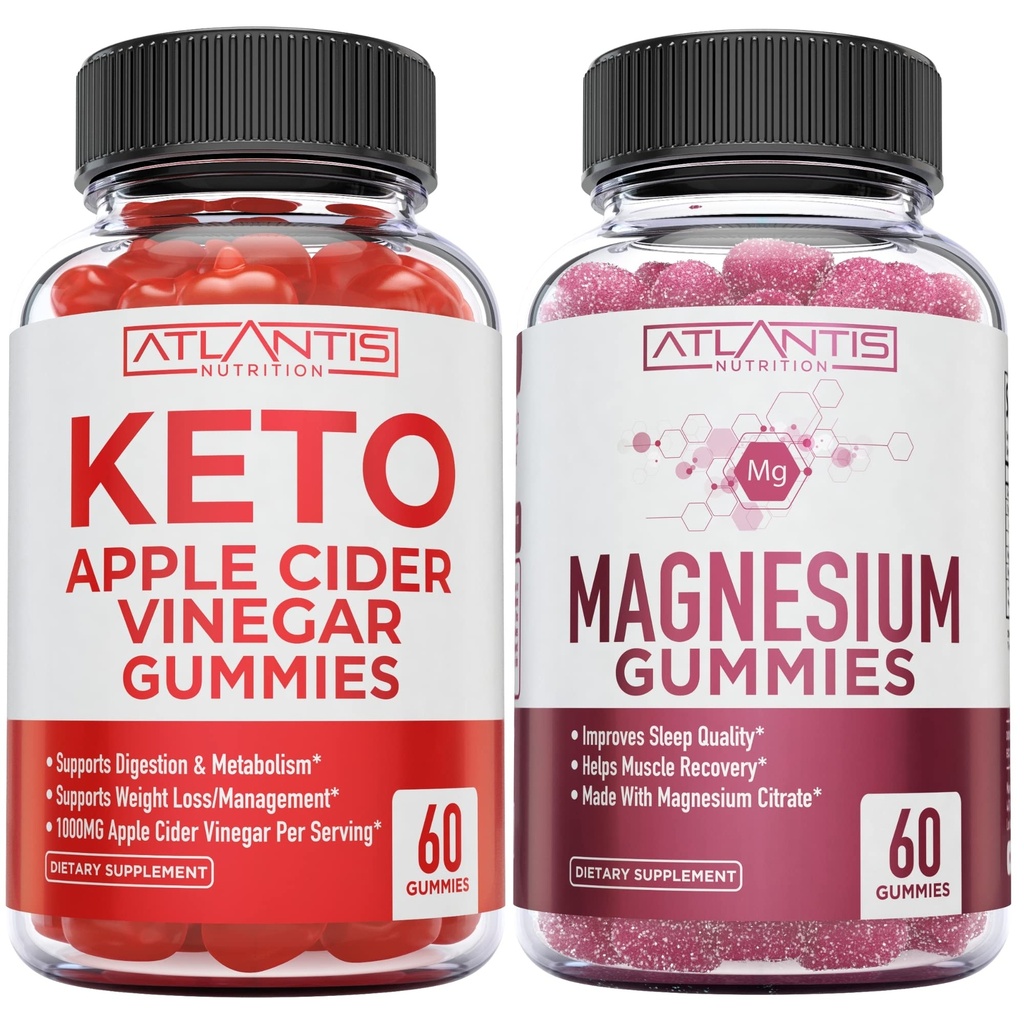 60 Keto Apple Cider Vinegar Gummies Advanced Weight Loss + 60 Magnesium Gummies Formualed with 770 MG Magnesium Citrate.