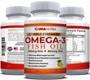 Omega 3 Fish Oil Supplement 3600mg met EPA en DHA voor vrouwen en mannen Ondersteunt Joint, Brain en Heart Health 120 Softgels, 40 dagen levering