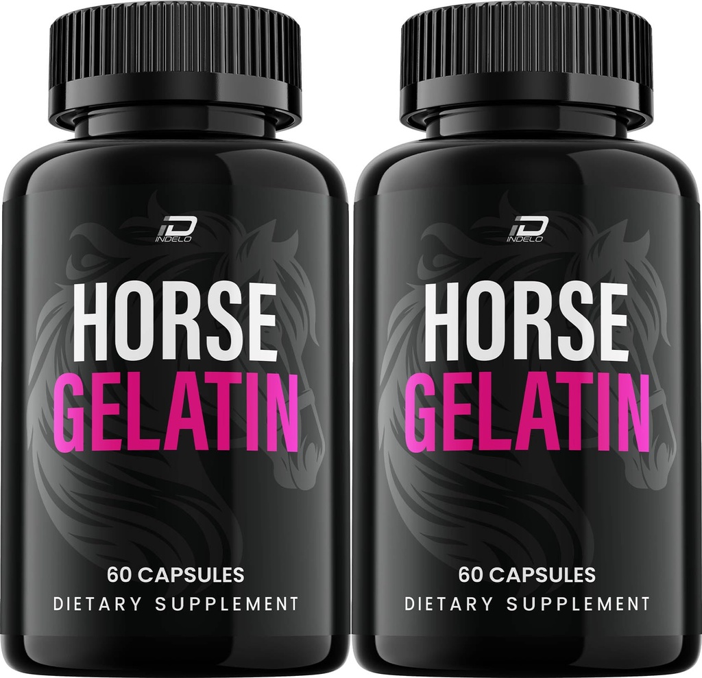 Horse Gelatin Capsules – HorseGelatin Advanced Formula Pills Natural Ingredients Dietary Supplement - 2 Pack - 120 Capsules