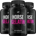 Horse Gelatin Capsules – HorseGelatin Advanced Formula Pills Natural Ingredients Dietary Supplement - 3 Pack - 180 Capsules