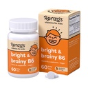 Renzo's Bright & Brainy Vitamine B6, oplossende kinderen Vitamine B6, 60 suikervrije Melty Tabs, Oh Oh Oh Orange Flavored