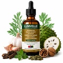 Lumvelle Wild Harvested Wormwood Drops, Herbal Liquid Supplement with Black Walnut Hull, Pumpkin Seed, Oregano Oil, Garlic & Soursop Leaf, Berry Flavor, Digestive Balance Support, 60 Servings
