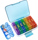 MURRI&MURRDI Pillen Organisator 4 keer per dag, Dagelijkse Pillen Doos Grote Weekly Medicine Case 7 Dag Pillen Dispenser Houder voor pillen, Vitaminen, Visolie, Medicijnen, Supplementen (28 Cellen, Meerkleurig)