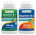 Best Naturals Vitamine B1 als Thiamine Mononitraat 500 mg & Vitamine b6 200mg