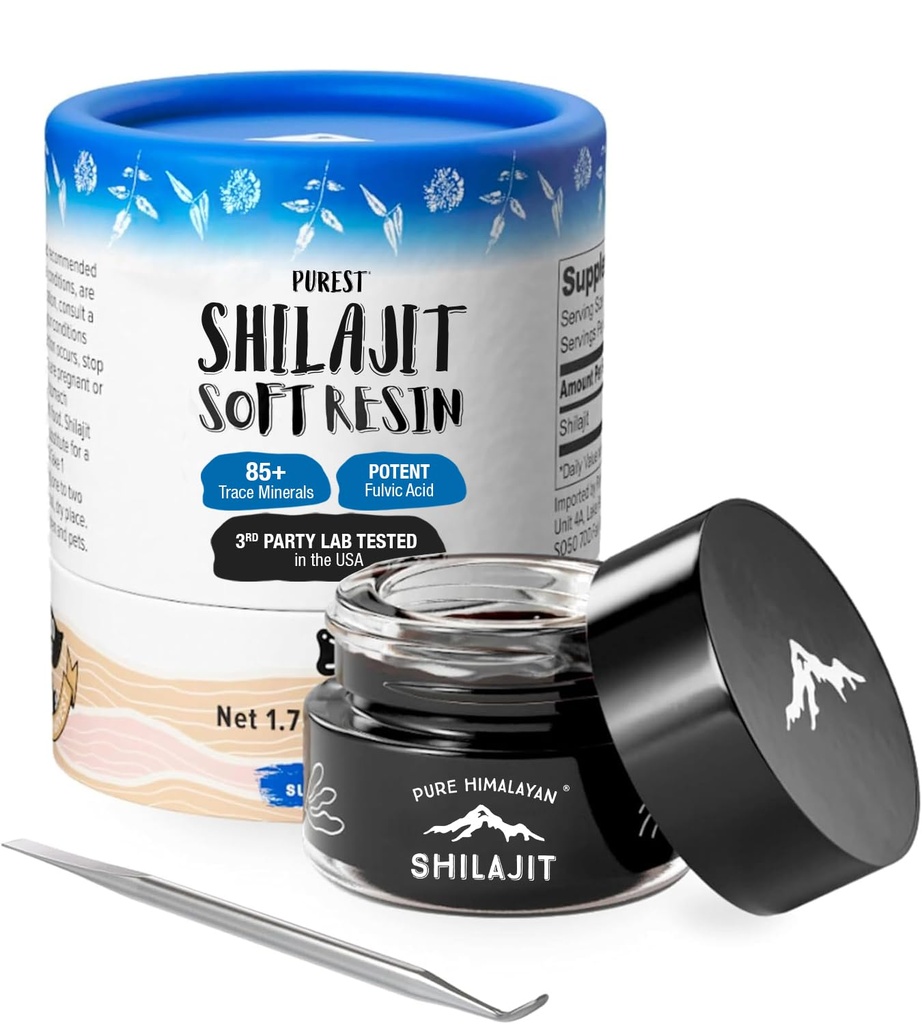 Shilajit by Pure Himalyan Shilajit ®, Grade A Himalaya Soft Resin, Energy & Immune Support, Natural Source of Fulvic Acid & 85+ Trace Minerals Supplement for Men & Women (50ml/1.5 fl oz)