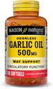 MASON NATUURLIJKE Knoflookolie 500 mg Odorless Allium Sativum Supplement - Ondersteunt gezonde Circulatoire functie, 100 Softgels
